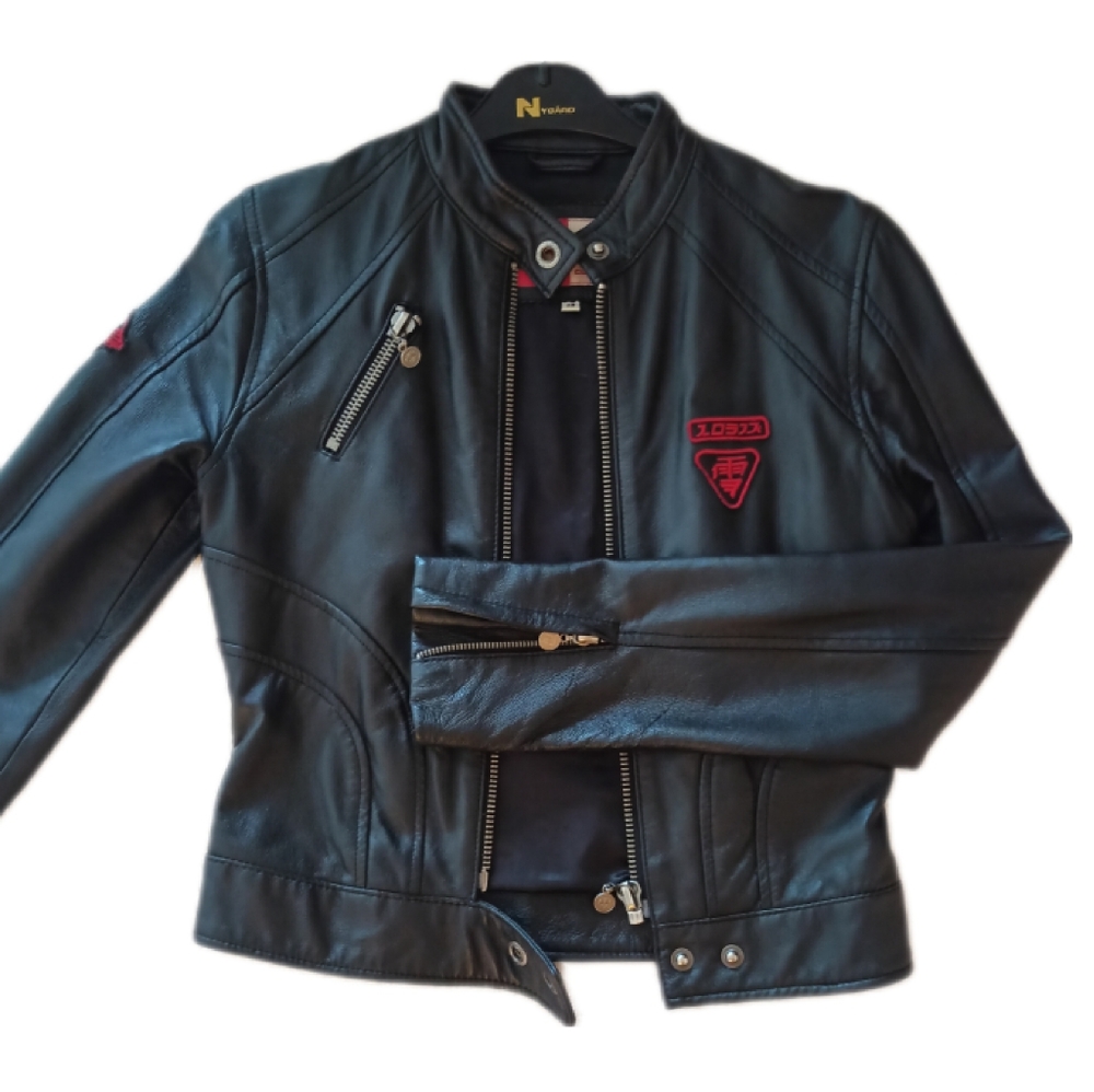 Vintage Cyberpunk Genuine Leather Moto Jacket